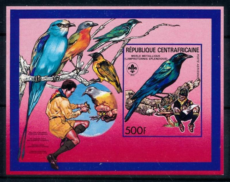 [77222] Central African Rep. 1988 Scouting Birds Vögel Imperf. Sheets MNH