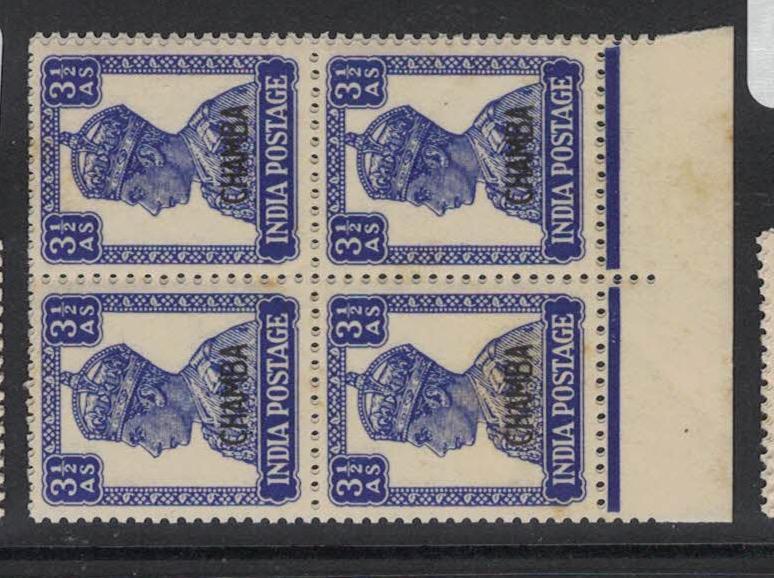 India Chamba SG 115 Block of Four MNH (7drl)