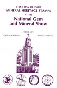 USPS FDC Ceremony Program Gem Mineral Show #1538-41 C1 Block/4 1974