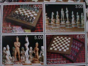 TAJIKISTAN 2000 WORLD FAMOUS NUDE CHESS & CHESS BOARD-MNH-SHEET VF RARE