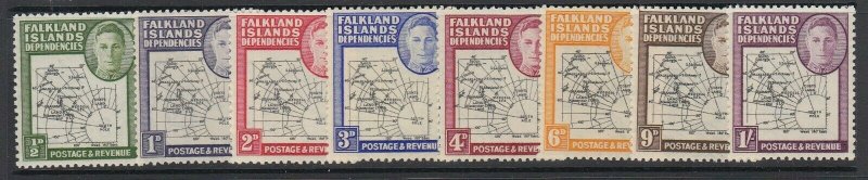 Falkland Islands Dependencies, Scott 1L1-1L8 (SG G1-G8), MLH/NH