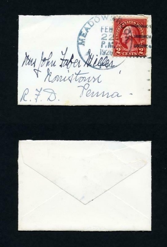 Mini-Cover from Meadowbrook, PA, DPO, to Norristown, PA w/Sympathy card 2-22-26