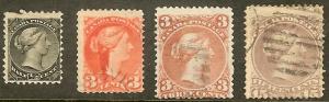 Canada #25,29,37 Used 34 Mint,