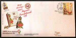 India 2021 Mysore Sandalwood Oil Perfume GI Tag Special Cover # 18304