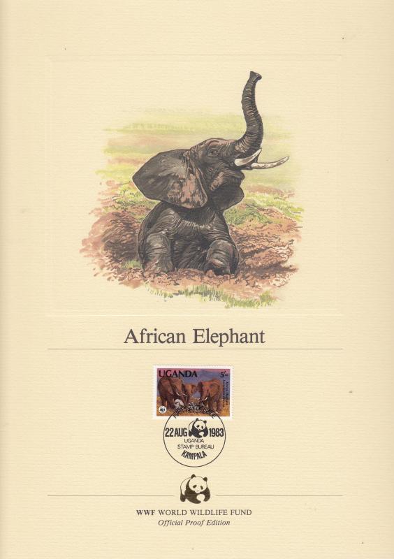 Uganda - African Elephant , FDC - (1590)