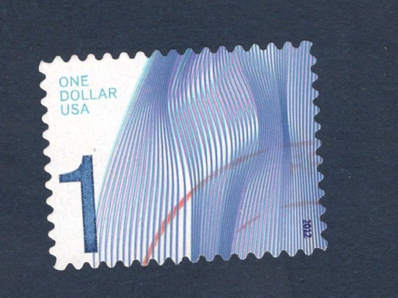 4717 Waves Of Color Blue Used Single Off Paper FREE SHIPPING