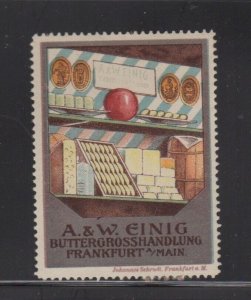 German Advertising Stamp - A & W Einig Butter Wholesaler, Frankfurt - MH