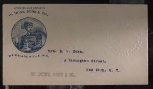 Mint USA Duke Sons & ConTobacco Envelope Cover To New York USA 1910s