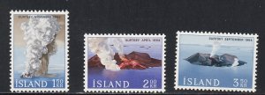 Iceland # 372-374, Volcano -  Suttsey Island,  Mint LH, 1/3 Cat.