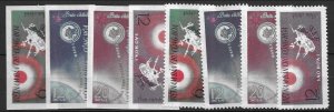 North Viet Nam Sc 251-54 NH PERF & IMPERF SET of 1963 - SPACE