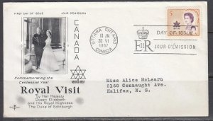 Canada Scott 471 Rose Craft FDC - 1967 Royal Visit