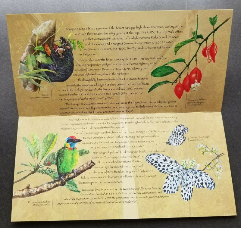 Singapore Tree Top Walk 2005 Bird Butterfly Fruit Insect Monkey (p.pack) MNH