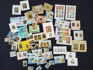 Vintage Foreign Souvenir Stamp Sheets and Stamp Lot