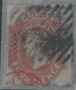 78521 - CEYLON - STAMPS: Stanley Gibbons #  4   Finely USED - small defects