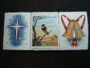 Stamps - Cuba - Scott# 686,691,696 - Mint Hinged 3 Stamps with 2 Labels