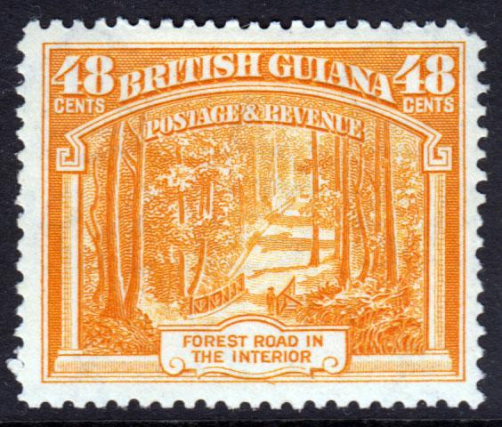 British Guiana KGVI 1938 48c Orange SG314 Mint Hinged