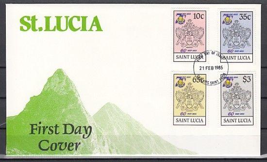 St. Lucia, Scott cat. 727-730. Girl Guides Anniversary issue. First day cover.