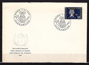 Switzerland, Scott cat. 8O7. Refugee Value on a First day cover.