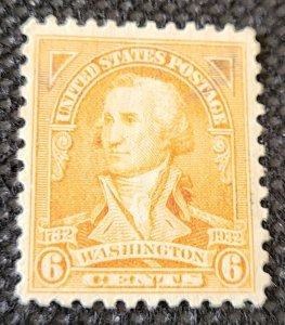 USA,  # 711, 6c ,1932, George Washington , SCV$2.75