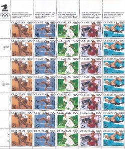 1990 United States, Olympic Champions 2211-2215 Sheet of 35 values MNH **