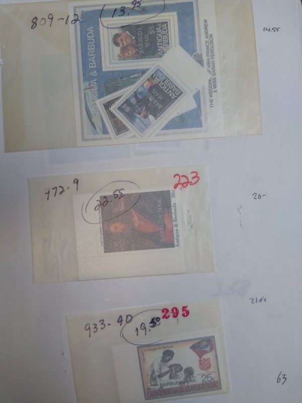 collection on pages Barbuda 929//1689 NH sets PS: CV $1878