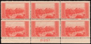 US #741 GRAND CANYON MNH BOTTOM PLATE BLOCK #21257