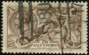 Great Britain SC# 222 SG# 415A KG V Sea Horse p11x12 23mm vert Used SCV $25.00