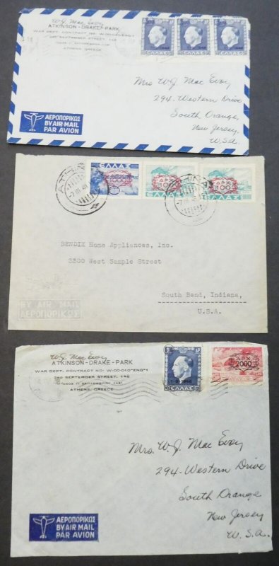 EDW1949SELL : GREECE Interesting group of 14 covers, 1 Post Card & 1 wrapper.