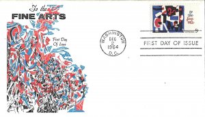 1964 FDC, #1259, 5c The Fine Arts, Cover Craft Cachets w/insert