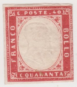 Sardinia Italy 1860 SC #13b carmine King Victor Emmanuel II 40c Unused CV$725.