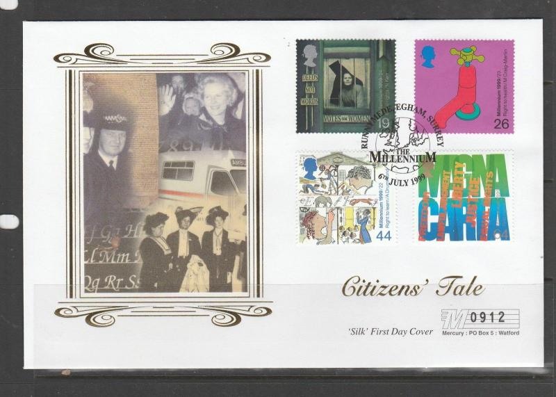 GB FDC 2000 Millenenium, 6/7 1999, Citizens tale, Runnymede cancel