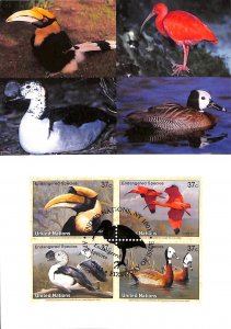 United Nations UN endangered species maximum card no. 80 birds