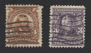 United States USED Scott Number 302-03  F-VF  - BARNEYS