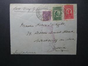 Brazil 1933 Condor Zeppelin Cover to England / Missing Part of Back - Z12534