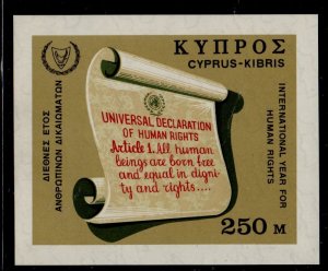 Cyprus Sc 313 1968 Human Rights Year stamp sheet mint NH