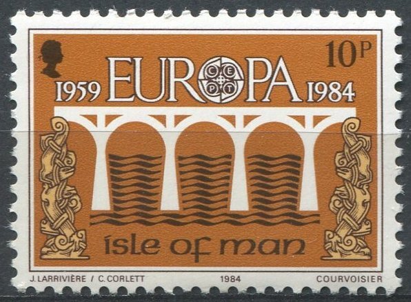 Isle of Man Sc#260 MNH, 10p brn & multi, Europa (C.E.P.T.) 1984 - Bridge, 25t...