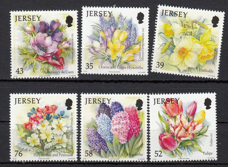 Jersey 2009  Spring Flowers. Set of 6  NHM