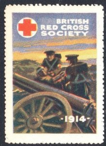 1914 WW One Great Britain Poster Stamp British Red Cross Society Unused