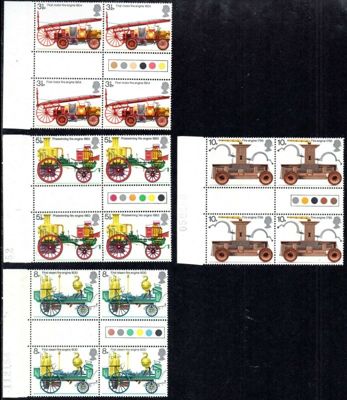 1974 Sg 950/953 Feuer Vorbeugung Act Straßenverkehr Licht & Gutter Paar Set Of 4