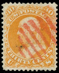 momen US Stamps #71 Used Red Grid VF/XF