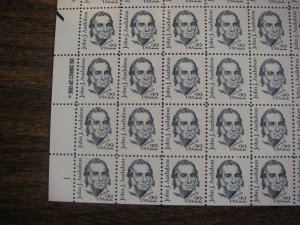 Scott 1863a, 22c John J. Audubon, Sheet of 100, LM pos 3 & 10 MNH Great American