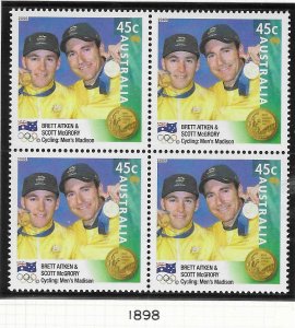 Australia #1898 45c 2000 Olympics Gold Medalist  block of 4 (MNH) CV $5.00