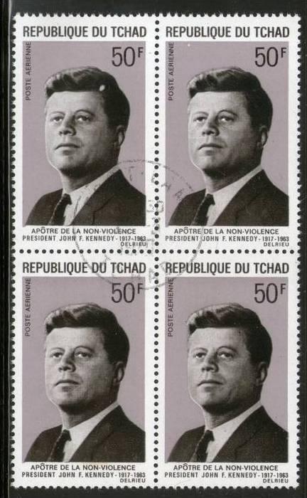 CHAD - TCHAD 1969 FAMOUS PEOPLE, J. F. KENNEDY, APOSTLES OF NON-VIOLENCE Sc C...