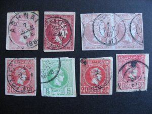 Greece Hermes 8 used stamps some mixed condition see pictures