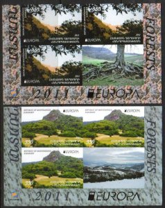 Nagorno Karabakh (Armenia) #069-70 Europa 2011 Forests IMPERF LOWER BLOCKS