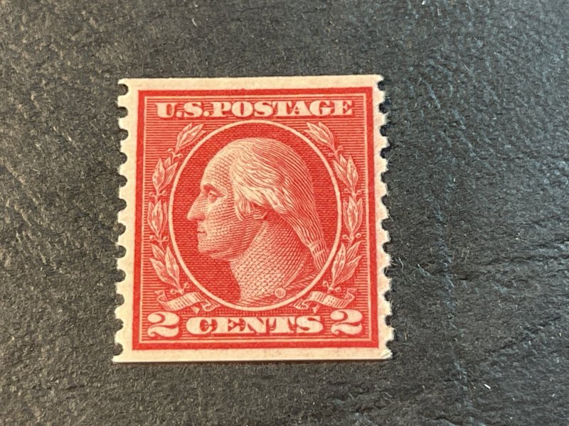 U.S.# 492-MINT/HINGED---CARMINE---COIL-SINGLE---WASHINGTON---1916