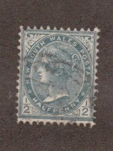 New South Wales 102 - Queen Victoria. Half Penny. Used.   #02 NSW102