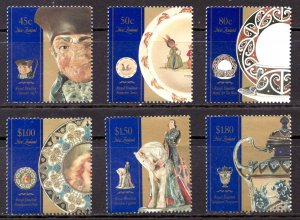 1993 New Zealand Sc #1139-44  Royal Doulton Ceramics - MNH set Cv$9.50