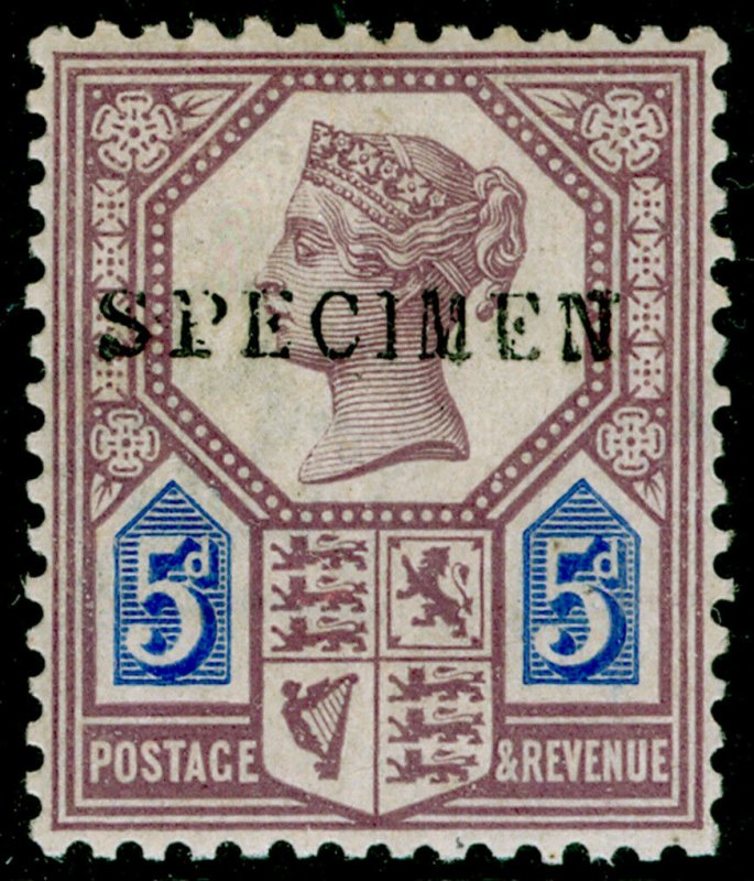 SG207s, 5d dull purple & blue, DIE I, NH MINT. Cat £110+. SPECIMEN.