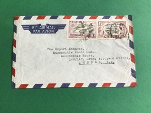 Nigeria 1950 Air Mail to London England Vintage Stamp Cover R45444